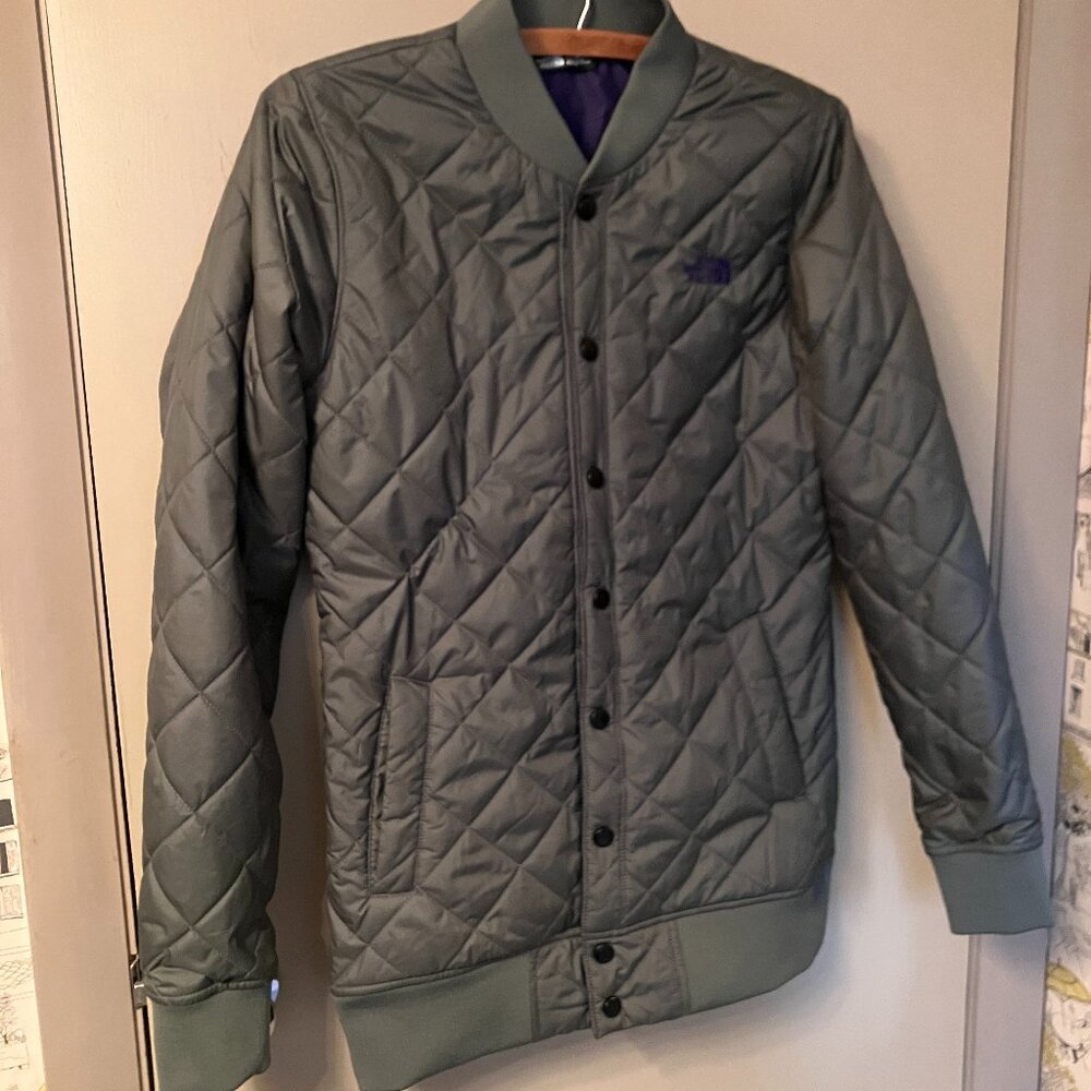 New XS Women's The North Face Quilted Snap Thermoball Green JACKET / COAT
